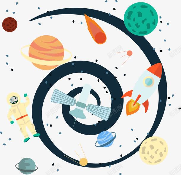 漩涡宇宙空间png免抠素材_新图网 https://ixintu.com 宇航员 火箭 矢量素材 航空航天 银河 飞船