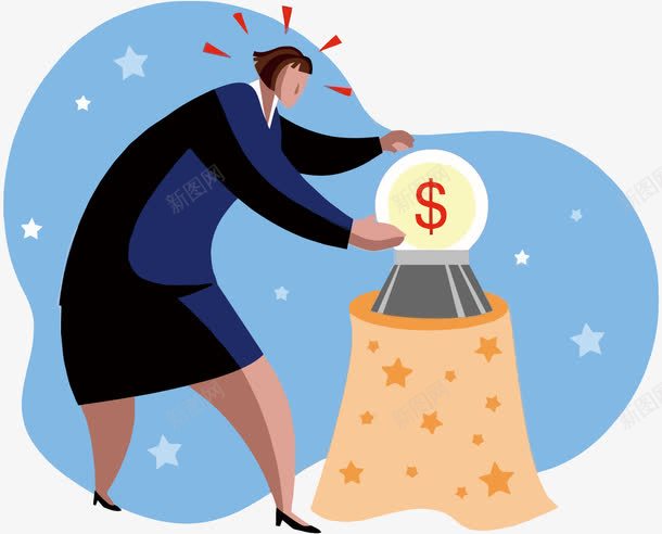 金钱导向插画png免抠素材_新图网 https://ixintu.com PNG图片 PNG图片素材 PNG矢量素材 PNG素材 PNG素材免费下载 商务 导向 水晶球 金钱 预测 风险评估