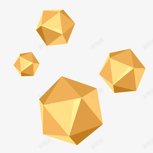 黄色多边形不规则图形png免抠素材_新图网 https://ixintu.com 不规则图形 低多边形 几何 多棱体 多边形 简约 透明 金色多边形