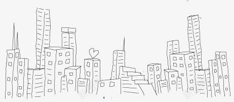 城市剪影png免抠素材_新图网 https://ixintu.com 创意房子 城市剪影 建筑剪影 房子 楼房剪影 线条城市