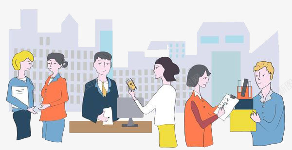 卡通插图客户间相互沟通png免抠素材_新图网 https://ixintu.com 商务协调 商务洽谈 客户之间 客户服务 客户沟通 沟通 相互沟通