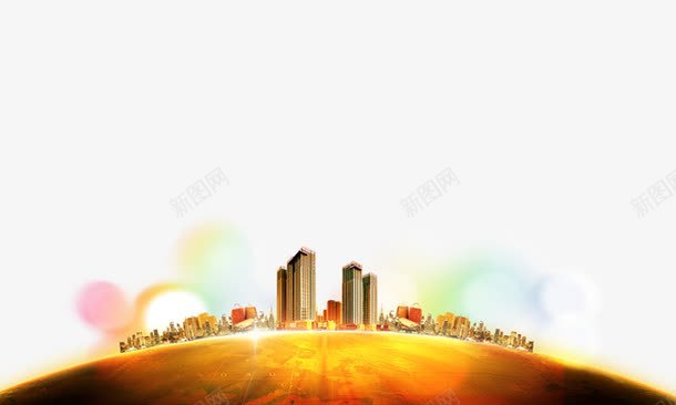 建筑金色光效png免抠素材_新图网 https://ixintu.com 光圈 光效 建筑 金色 高楼