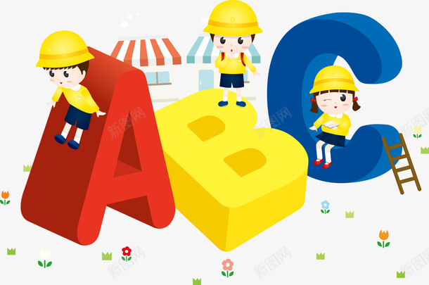 彩色字母上的卡通儿童矢量图eps免抠素材_新图网 https://ixintu.com 人物插画 儿童插画 卡通儿童 卡通插画 彩色字母 矢量人物 矢量儿童 矢量图