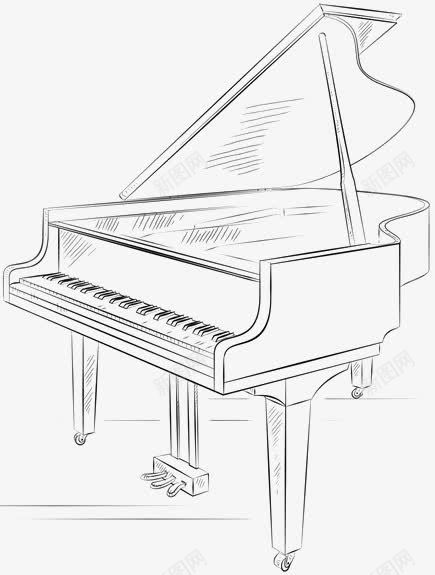 钢琴png免抠素材_新图网 https://ixintu.com 手绘钢琴 文艺 简笔画钢琴 简约钢琴 线条钢琴