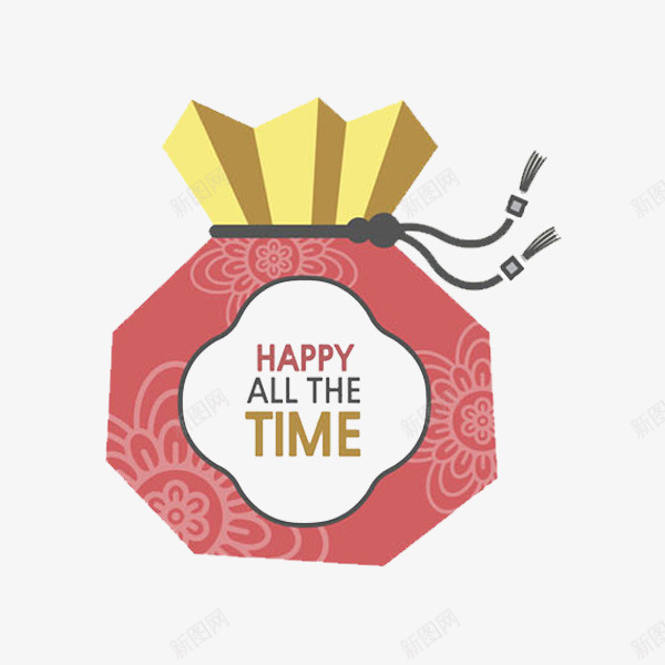 卡通喜庆的福袋图png免抠素材_新图网 https://ixintu.com 卡通 喜庆的 新年福利 新年红包 福袋 红色的 艺术字