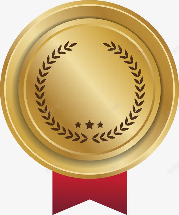 金牌勋章png免抠素材_新图网 https://ixintu.com 免抠PNG 勋章 奖品 奖牌 金属质感 金牌 金色徽章 银质感麦穗 麦穗