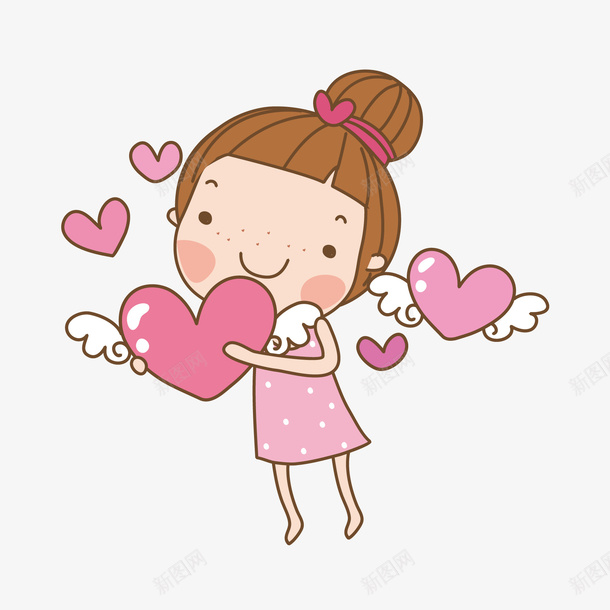 爱心美女矢量图ai免抠素材_新图网 https://ixintu.com AI 卡通 可爱 女孩 心形 手绘 浪漫 爱心 线条 矢量图
