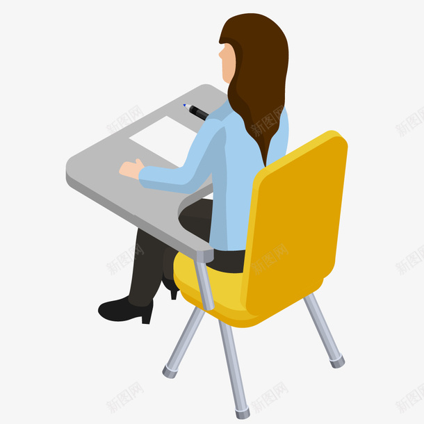 立体化卡通学生听课矢量图ai免抠素材_新图网 https://ixintu.com 上学 写论文 卡通 女学生 学习娃娃 学生听课 教育 毕业季 看书 老师 运动 青少年 矢量图