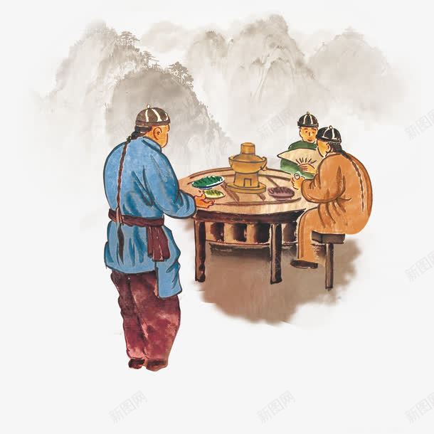 吃火锅人物png免抠素材_新图网 https://ixintu.com 人物 吃火锅 复古 怀旧
