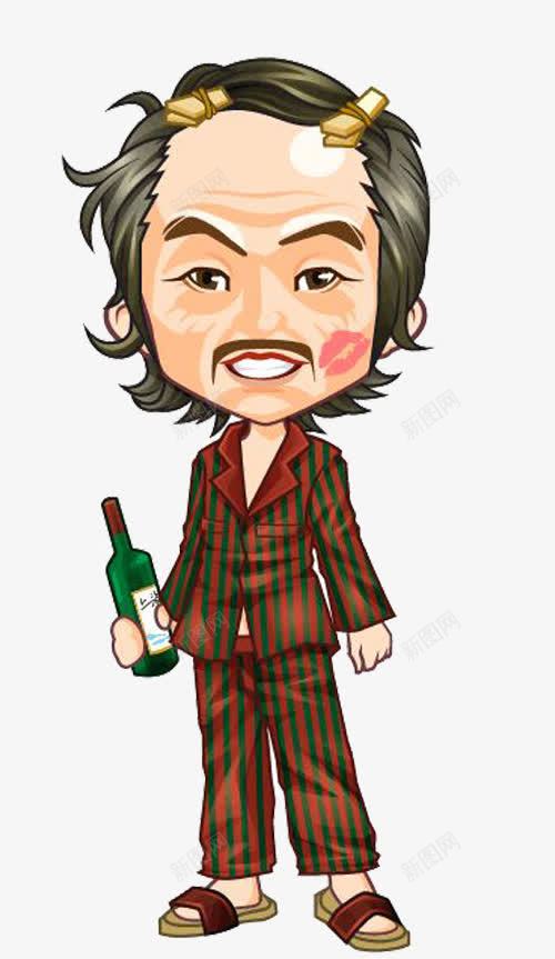 可爱的包租公png免抠素材_新图网 https://ixintu.com 包租 包租婆 唇印 开心 收租婆 条纹西装