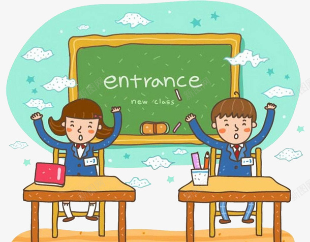 卡通版教室里的学生png免抠素材_新图网 https://ixintu.com 动漫动画 卡通手绘 学生 教室 装饰图 课堂