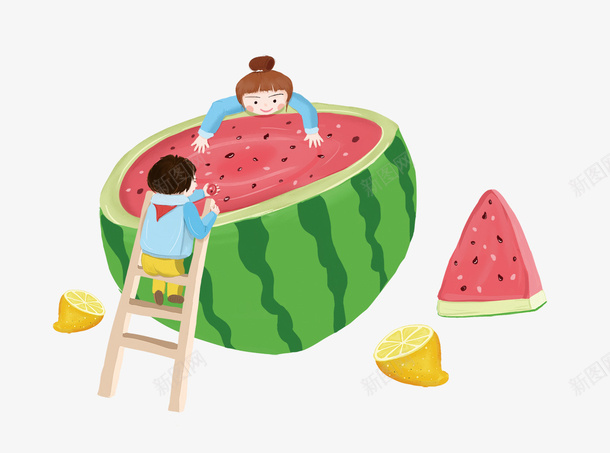 二十四节气之处暑西瓜可爱卡通插psd免抠素材_新图网 https://ixintu.com 二十四节气 二十四节气之处暑西瓜可爱卡通插画免费下载 可爱卡通插画 处暑 大暑 文艺 海报 清新 简约