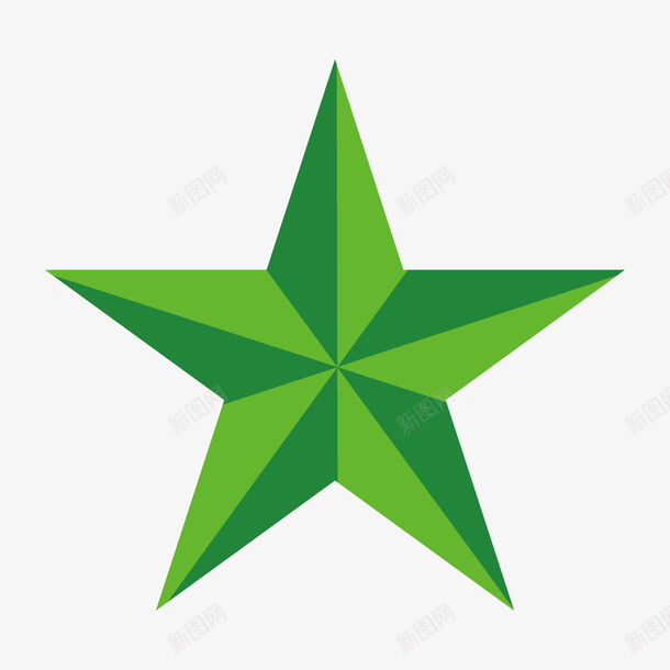 绿色五角星png免抠素材_新图网 https://ixintu.com 三角形 五角星 光泽 几何 图像 环保 绿色 荣誉 质感 锐角