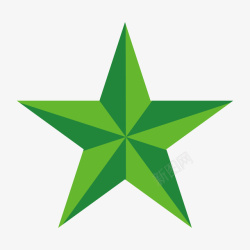 质感三角体素材绿色五角星高清图片