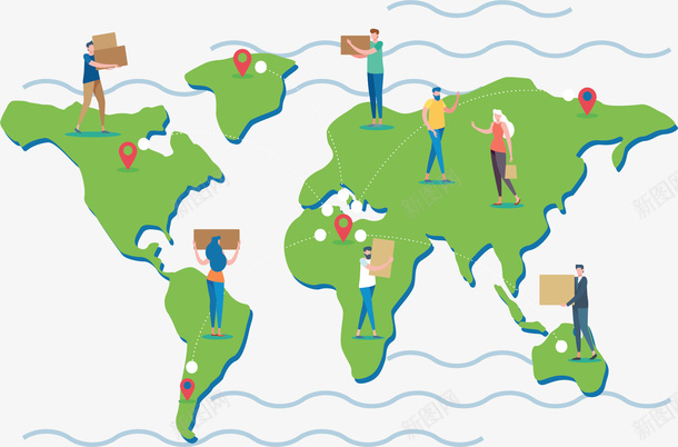 绿色世界地图交易中心矢量图ai免抠素材_新图网 https://ixintu.com 世界地图 世界贸易 交易中心 国际局势 国际物流 国际贸易 矢量png 矢量图