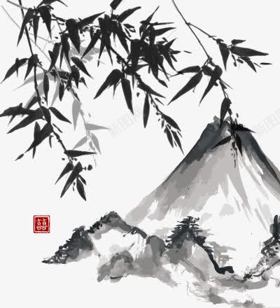 水墨山水竹子国画png免抠素材_新图网 https://ixintu.com 中国画 国画 墨迹 文化艺术 日本传统文化 日本水墨画 水墨山水竹子国画矢量素材 水墨竹子 水墨竹子模板下载 矢量素材 笔触 绘画 青竹