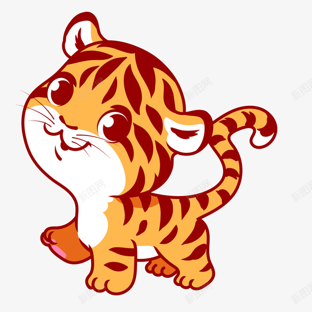 卡通小老虎动物矢量图ai免抠素材_新图网 https://ixintu.com 动物园 动物设计 卡通 四只脚 大自然 手绘 拟人老虎 森林 矢量图 老虎 萌萌的小老虎