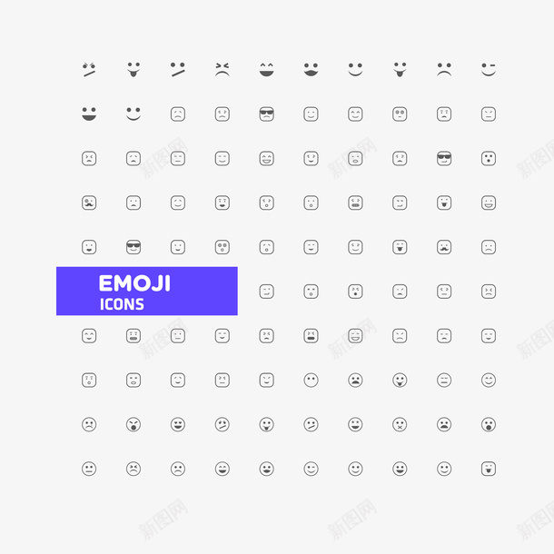 EMOJI简约线条黑色表情包矢量图ai免抠素材_新图网 https://ixintu.com EMOJI 卡通 矢量EMOJI 笑脸表情包 简洁 简约 线条 表情包 黑色 矢量图