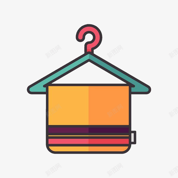 毛巾和晾衣架手绘图png免抠素材_新图网 https://ixintu.com 卡通 家居用品 手绘图 晾衣架 毛巾 简图