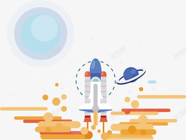 宇宙中的航天飞船png免抠素材_新图网 https://ixintu.com 卡通火箭 太空宇宙 宇宙星球 星球 航天器 航天飞船 航空航天