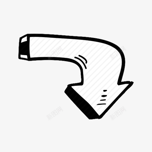 手绘转折箭头图标png_新图网 https://ixintu.com 手绘箭头 手绘转折箭头 立体手绘箭头 立体箭头 立体转折箭头 转折箭头