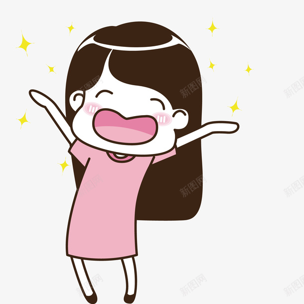 手舞足蹈的女孩png免抠素材_新图网 https://ixintu.com PNG免抠图下载 开心 表情包 装饰 跳跃