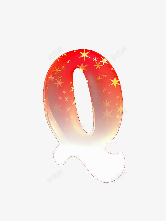 渐变红旗字母qpng免抠素材_新图网 https://ixintu.com 创意数字 国庆 渐变红旗字母数字