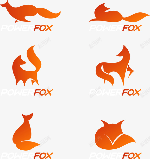 狐狸图标LOGO矢量图ai_新图网 https://ixintu.com LOGO 两只狐狸 火狐 狐狸 矢量图 走路狐狸
