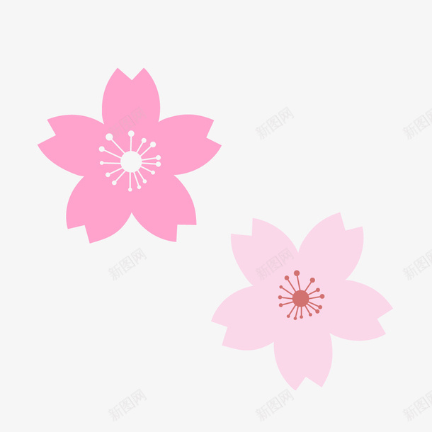 粉红色樱花春季樱花桃花矢量图ai免抠素材_新图网 https://ixintu.