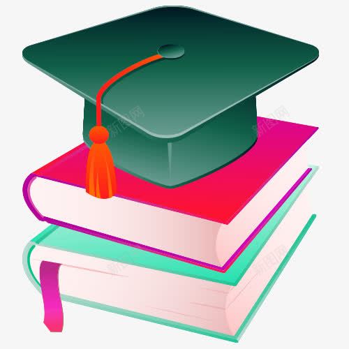 卡通学士帽png免抠素材_新图网 https://ixintu.com 书本 学士帽 学生 知识