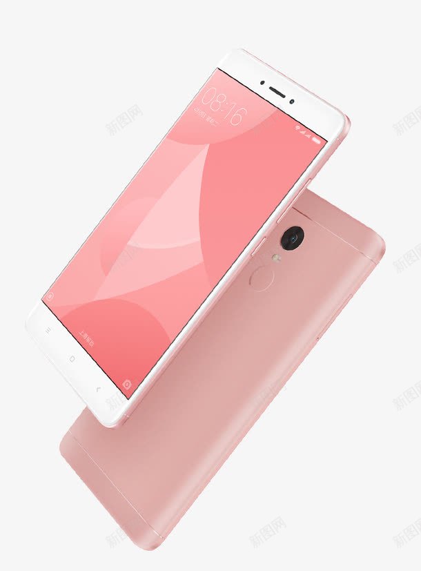 粉色小米note4X手机png免抠素材_新图网 https://ixintu.com 产品实物 学生智能手机 小米note 手机 指纹识别解锁 粉色小米note4X 红米手机