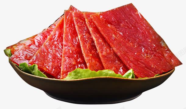 肉脯png免抠素材_新图网 https://ixintu.com 猪肉脯 盘子 美食 肉类 肉食 零食