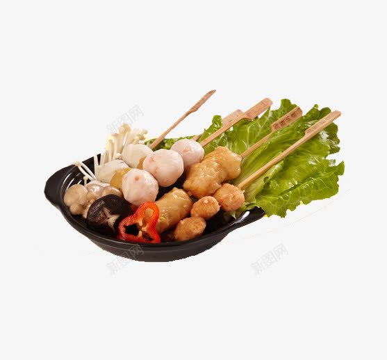 砂锅串串香png免抠素材_新图网 https://ixintu.com 关东煮 砂锅 香菇 鱼丸