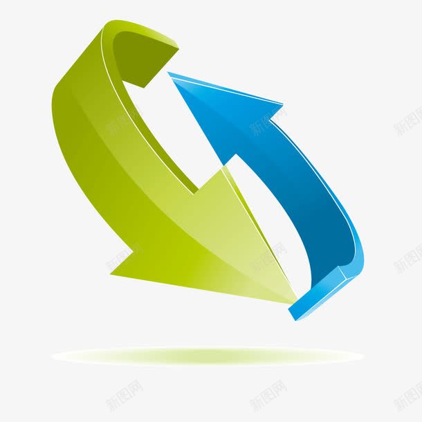 双循环箭头png免抠素材_新图网 https://ixintu.com 双箭头 可持续 循环标志