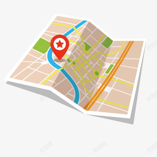 旅游地图png免抠素材_新图网 https://ixintu.com 指示 标注 纸质 线路