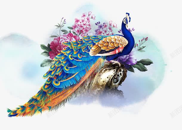 孔雀psd免抠素材_新图网 https://ixintu.com 中国风 传统 孔雀 毛笔字 水墨画 水彩 淡雅 贵而不娇 贵而不娇孔雀图免费下载