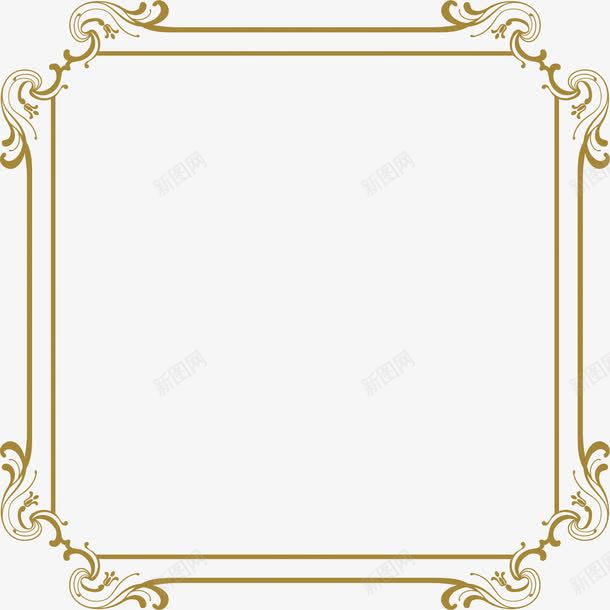 棕色欧式花纹边框装饰png免抠素材_新图网 https://ixintu.com 棕色 欧式 花纹 装饰 边框