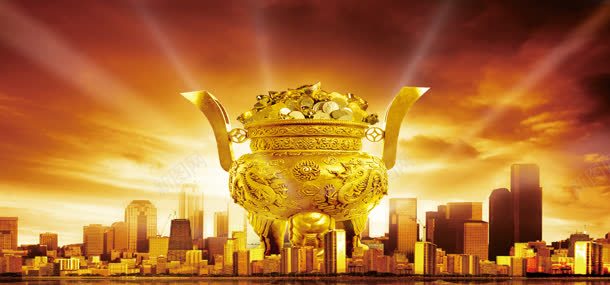 房地产奢华商铺金币jpg设计背景_新图网 https://ixintu.com 发财 房产 金币 金鼎