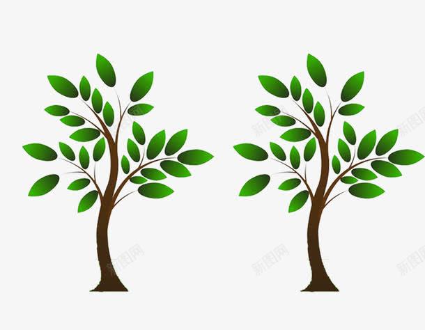 com 卡通树木 小树 树叶 树木 树苗 植树节 绿叶 绿色树木