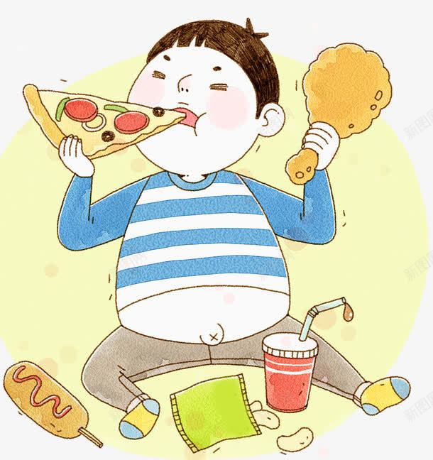 暴饮暴食饮食习惯png免抠素材_新图网 https://ixintu.com 不健康 垃圾食品 暴饮暴食 热量 肥胖 胆固醇