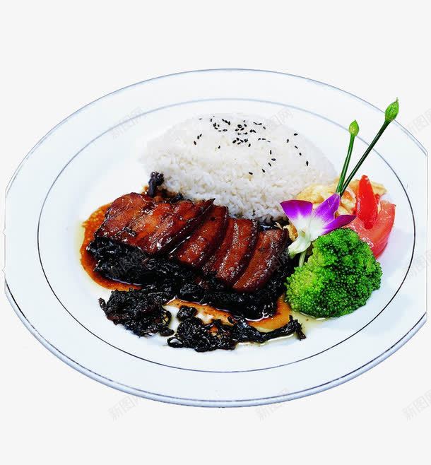 梅菜扣肉盖饭png免抠素材_新图网 https://ixintu.com 中国菜 中式菜品 家常菜 梅菜扣肉 热菜 美味 餐饮美食