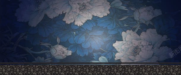 青花瓷jpg设计背景_新图网 https://ixintu.com 传统花纹 工笔画
