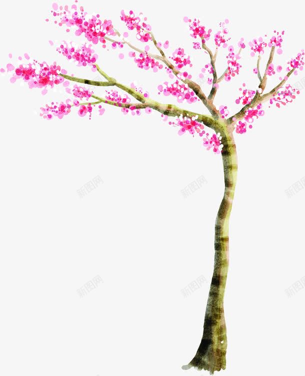 春天水彩粉色桃花png免抠素材_新图网 https://ixintu.com 春天 桃花 水彩 粉色
