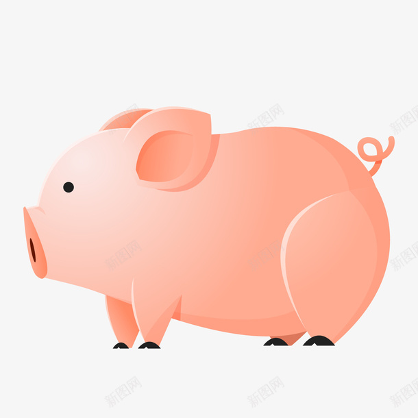 粉色圆弧小猪元素png免抠素材_新图网 https://ixintu.com 2019 光泽 卡通 可爱 圆弧 小猪 插画 渐变 粉色