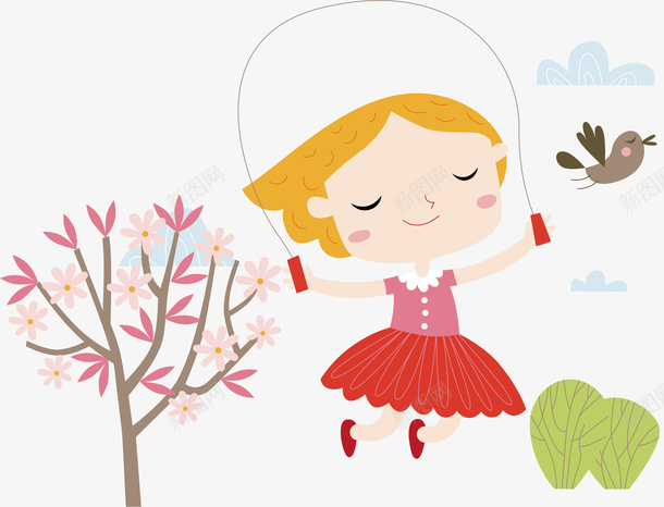手绘可爱卡通女生跳绳插画元png免抠素材_新图网 https://ixintu.com 卡通女生 卡通女生跳绳插画 嬉戏 手绘可爱卡通女生跳绳插画矢量元素免费下载 捉蝴蝶 植物 浇水 玩耍 糖果 花卉 骑车