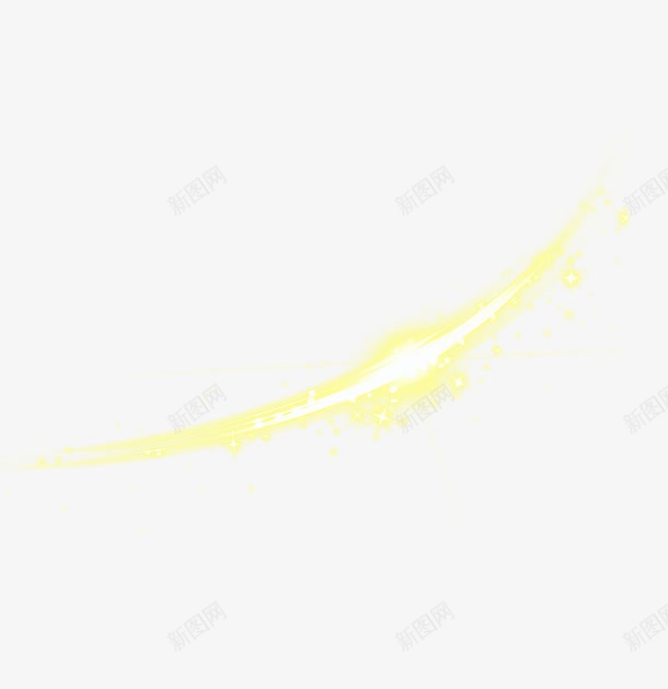 弧形黄光线条光效背景png免抠素材_新图网 https://ixintu.com 光线 弧形 背景