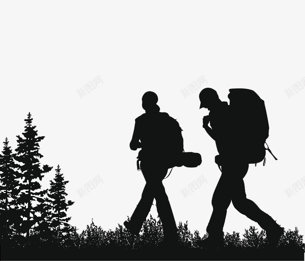 背包客交谈剪影png免抠素材_新图网 https://ixintu.com 剪影 山水剪影 旅行 旅行者 背包 背包客 背包客交谈剪影 背包客剪影 运动 黑白剪影