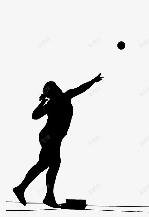 铅球剪影png免抠素材_新图网 https://ixintu.com 剪影 奥运会 运动会 铅球