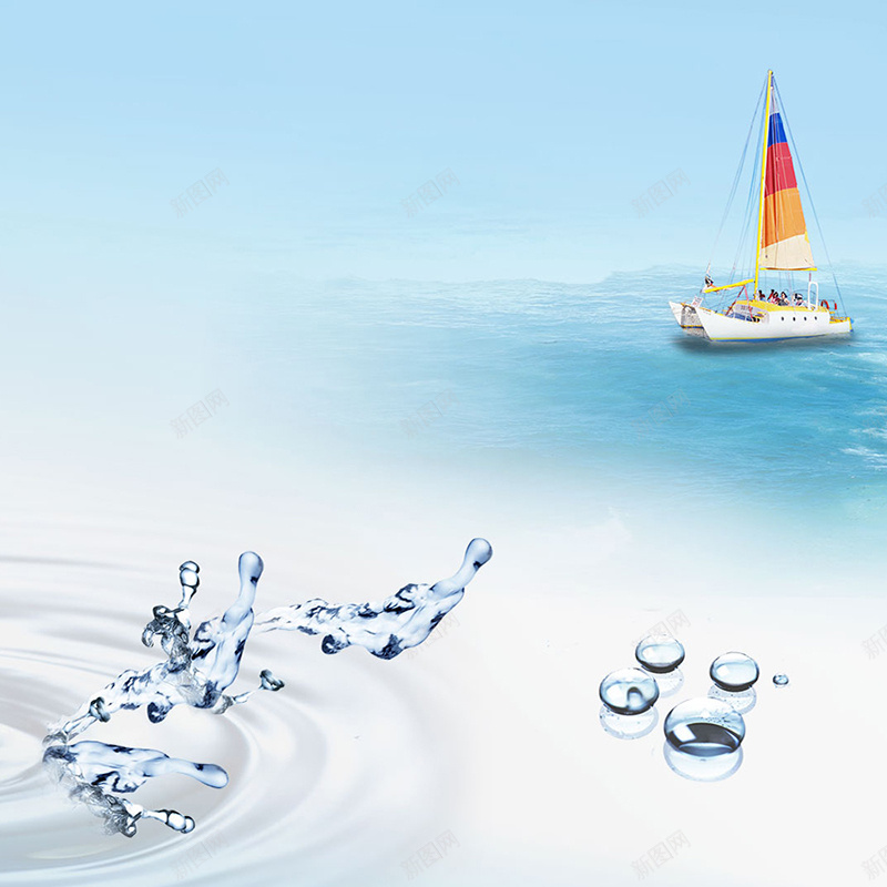 水花飞溅海上帆船背景jpg_新图网 https://ixintu.com 主图 帆船 彩色帆船 摄影 水 水花 海洋 清新 清澈 蓝色 风景
