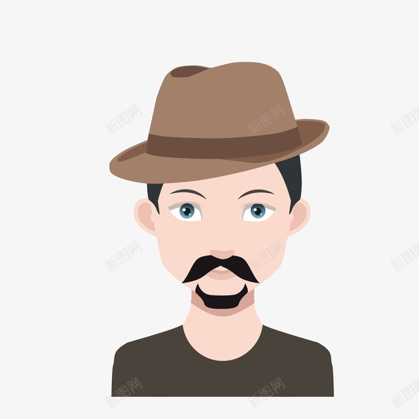 棕色卡通可爱人物矢量图eps免抠素材_新图网 https://ixintu.com 中年人 卡通 图案 小清新 扁平化设计 棕色帽子 简约 装饰 矢量图